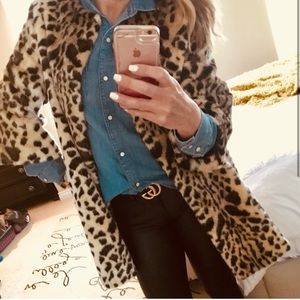 Coat Faux Fur Leopard